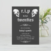 Invitation RIP 20 ans à son 30e anniversaire Gothique Crânes (Debout devant)