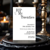 Invitation RIP 20s 30e fête minimale d'anniversaire