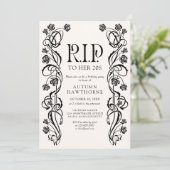 Invitation RIP 20s 30s Gothic Halloween Birthday (Debout devant)
