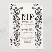 Invitation RIP 20s 30s Gothic Halloween Birthday (Devant / Derrière)