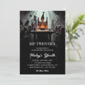 Invitation RIP 20s Années 1920 Drôle Squelette 30e anniversai (Debout devant)