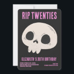 Invitation RIP 20s Black Pink Funny Skull 30e fête d'annivers<br><div class="desc">RIP 20s Black Pink Funny Skull 30e fête d'anniversaire</div>