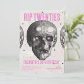 Invitation RIP 20s Black Pink Funny Skull 30e fête d'annivers (Debout devant)