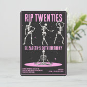 Invitation RIP 20s Black Pink Funny Skull 30e fête d'annivers (Debout devant)