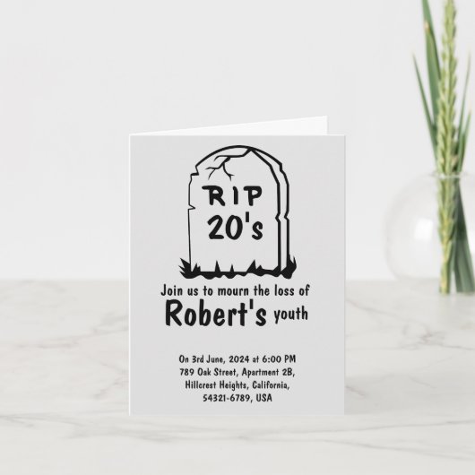 Invitation Rip 20's drôle 30e anniversaire (Devant)