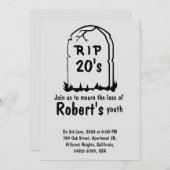 Invitation Rip 20's drôle 30e anniversaire (Devant / Derrière)