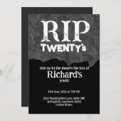 Invitation Rip 20's drôle noir 30e anniversaire (Devant / Derrière)