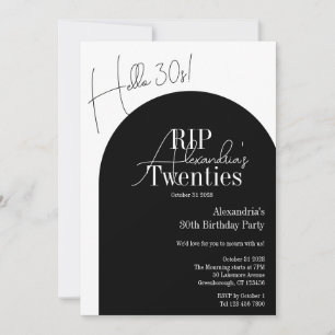 Invitation RIP 20s personnalisée Bonjour 30s 30e anniversaire