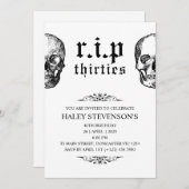 Invitation RIP 30s Années 1920 Funny Funeral Skull 40th Birth (Devant / Derrière)