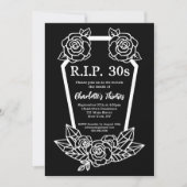 Invitation Rip 30s Black Rose Coffin 40e fête d'anniversaire (Devant)
