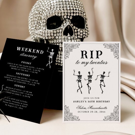 Invitation RIP à mon anniversaire de 20 ans pour le week-end
