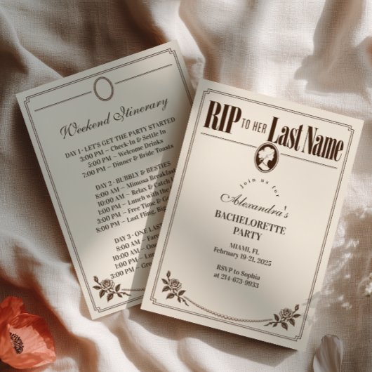 Invitation RIP à son nom de famille Journal