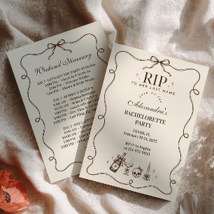 Invitation RIP à son nom de jeune fille Brown Bow