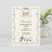 Invitation RIP à son nom de jeune fille Brown Bow (Debout devant)