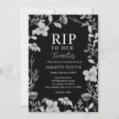 Invitation RIP Années 20 Cadre floral gothique 30e anniversai (Devant)