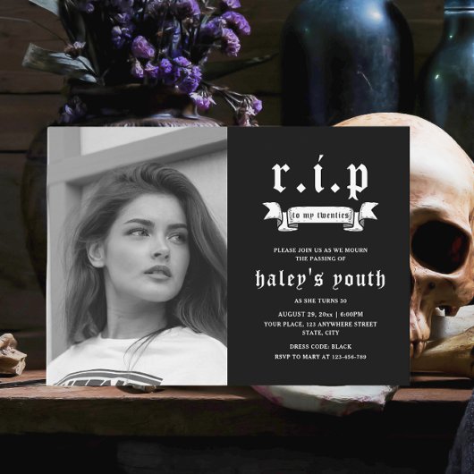 Invitation RIP Années 20 Funérailles Funny 30e Anniversaire P