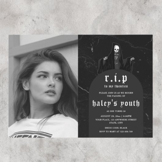 Invitation RIP Années 20 Funérailles Funny 30e Anniversaire P