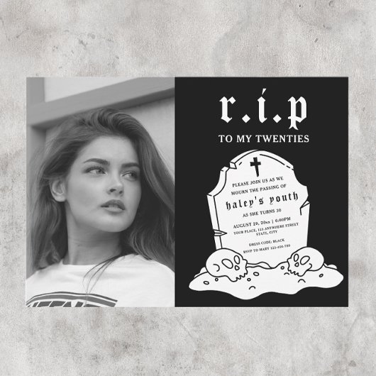 Invitation RIP Années 20 Funérailles Funny 30e Anniversaire P