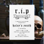 Invitation RIP Années 20 Funny Death Funeral 30th Birthday<br><div class="desc">Ce design drôle mais éffrayant présente un thème funéraire avec une typographie grave et vintage sur un arrière - plan blanc. Personnalisez l'invitation avec vos détails et si vous voulez réorganiser le style et le placement du texte, veuillez appuyer sur le bouton "Cliquez pour customiser plus loin". Pour plus de...</div>