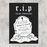 Invitation RIP Années 20 Funny Death Funeral 30th Birthday<br><div class="desc">Ce design drôle mais éffrayant présente un thème funéraire avec une typographie grave et vintage sur un arrière - plan noir. Personnalisez l'invitation avec vos détails et si vous voulez réorganiser le style et le placement du texte, veuillez appuyer sur le bouton "Cliquez pour customiser plus loin". Pour plus de...</div>