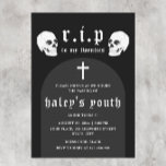 Invitation RIP Années 20 Funny Death Funeral 30th Birthday<br><div class="desc">Ce design drôle mais éffrayant présente un thème funéraire avec une typographie grave et vintage sur un arrière - plan noir. Personnalisez l'invitation avec vos détails et si vous voulez réorganiser le style et le placement du texte, veuillez appuyer sur le bouton "Cliquez pour customiser plus loin". Pour plus de...</div>