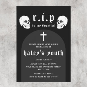 Invitation RIP Années 20 Funny Death Funeral 30th Birthday