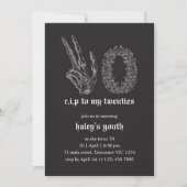 Invitation RIP Années 20 Skeleton Funeral 30th Birthday (Devant)