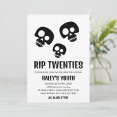 Invitation RIP Années 20 Skull Funny Funeral 30th Birthday (Debout devant)