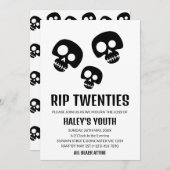 Invitation RIP Années 20 Skull Funny Funeral 30th Birthday (Devant / Derrière)