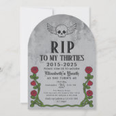 Invitation Rip my 30s Gravestone 40th Gothic Birthday Party (Devant)