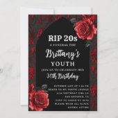 Invitation RIP Roses Rouges Gothiques Funérailles 30e Anniver (Devant)