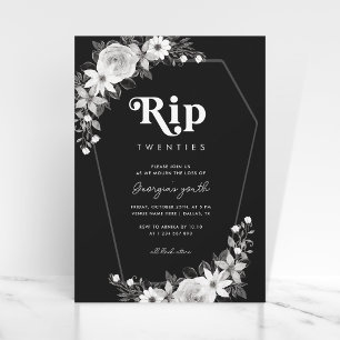 Invitation Rip To My Twenties Funny Black 30th Birthday Party