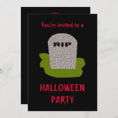Invitation RIP Tombstone Halloween Party Personnalisable Invi (Devant / Derrière)