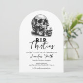 Invitation RIP Trente crâne Vintage 40e fête d'anniversaire (Debout devant)