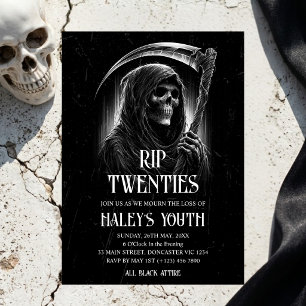 Invitation RIP Twenties 20s Gothique Funérailles 30e Annivers