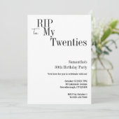 Invitation RIP Twenties 30th Birthday Party Minimal (Debout devant)