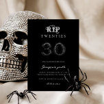 Invitation RIP Twenties Black Balloons 30th Birthday Party<br><div class="desc">Amusez-vous à votre fête du 30e anniversaire avec cette invitation cool,  avec arrière - plan noir,  ballons et votre texte personnalisé. Ajoutez facilement vos propres détails en cliquant sur l'option "personnaliser".</div>