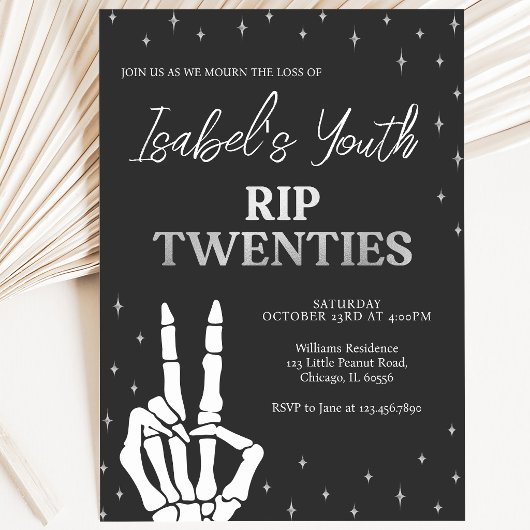 Invitation RIP Twenties Halloween Anniversaire