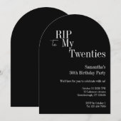 Invitation RIP Twenties Party 30e anniversaire Noir Blanc (Devant / Derrière)