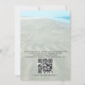 Invitation Rippled Sand Aqua Water Modern QR Code Wedding (Dos)