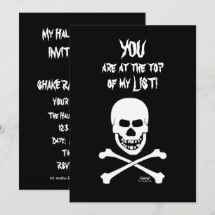 Invitation Rire Skull Scary Drôle Halloween Party