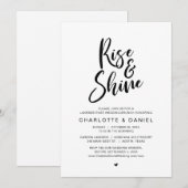 Invitation Rise and Shine, Mariage de la poste Fête de Brunch (Devant / Derrière)