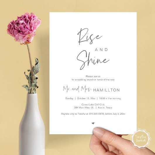 Invitation Rise and Shine, Post mariage Brunch