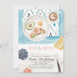 Invitation Rise & Shine Brunch PJ Aquarelle Anniversaire