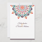 Invitation Rising Boho Fusion indienne Floral Mandala Mariage (Dos)