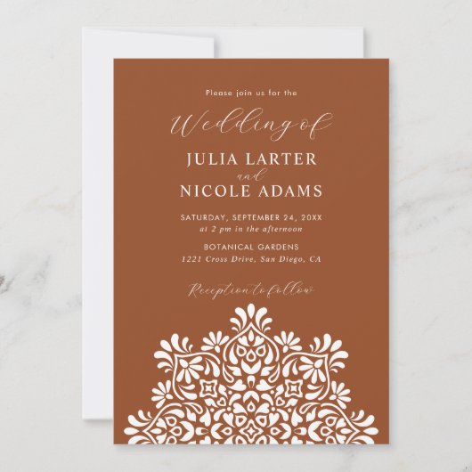 Invitation Rising Boho Indian Fusion Floral Mandala Wedding (Devant)