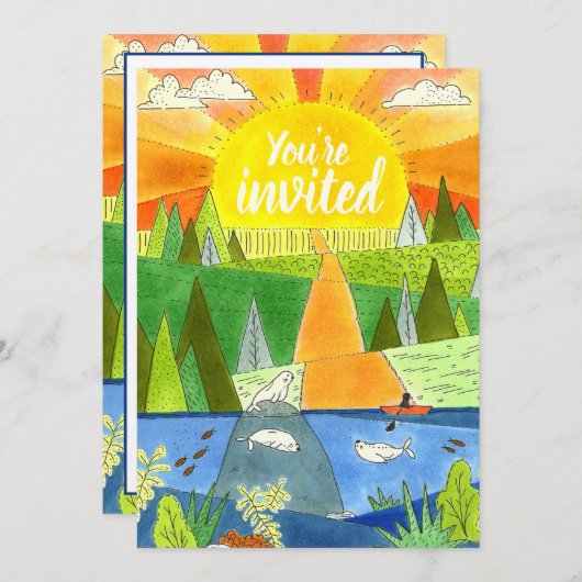 Invitation River Adventure Anniversaire (Devant / Derrière)