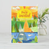 Invitation River Adventure Farewell Party Illustrated Nature (Debout devant)
