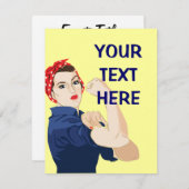 Invitation Riveter Rosie personnalisable (Devant / Derrière)