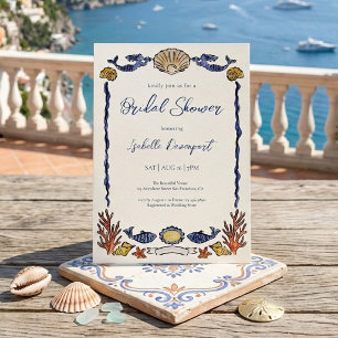 Invitation Riviera italienne Mermaid Watercolor Enterrement d